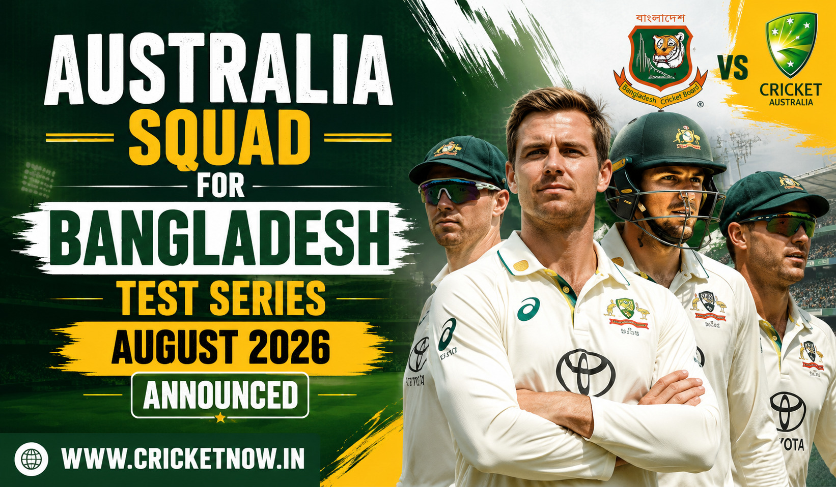 Australia Squad for Bangladesh Test Series August 2026 Announced