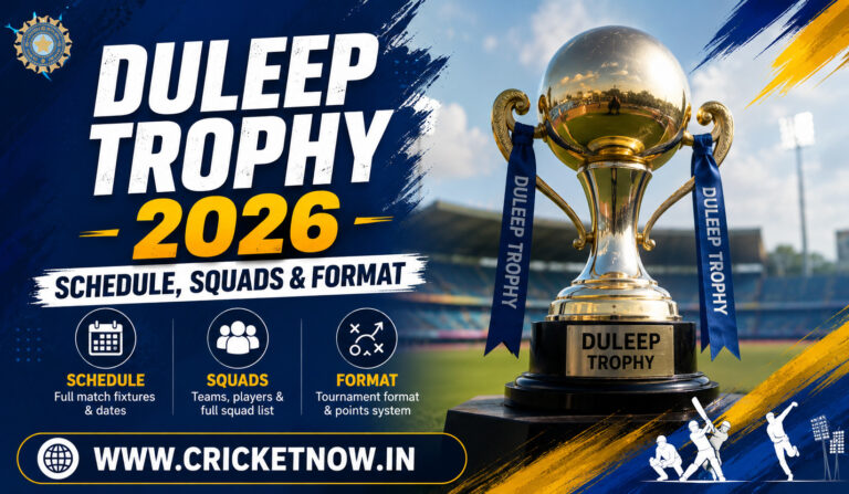 Duleep Trophy 2026 Schedule, Squads & Format