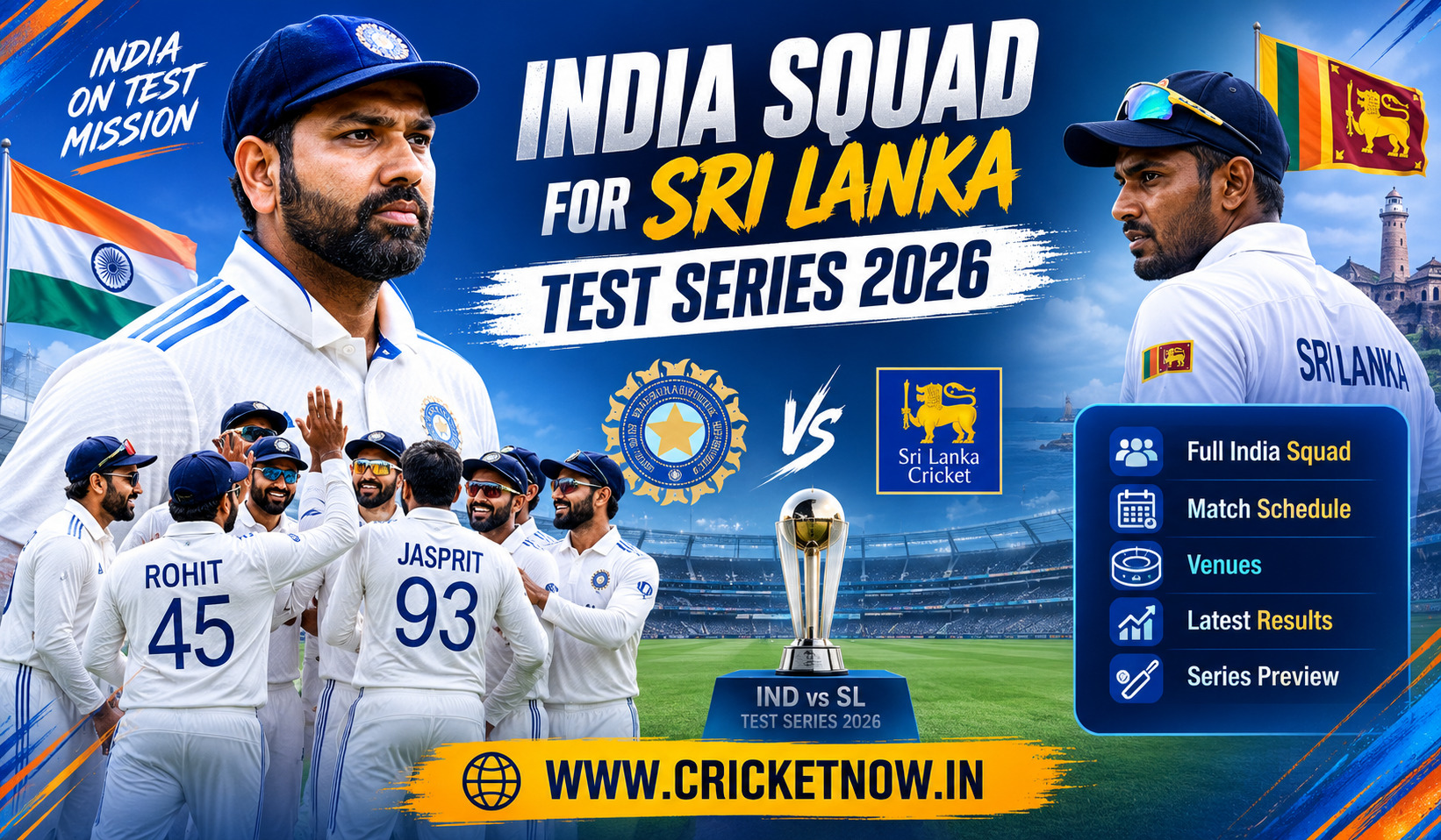 India vs Sri Lanka Test series 2026