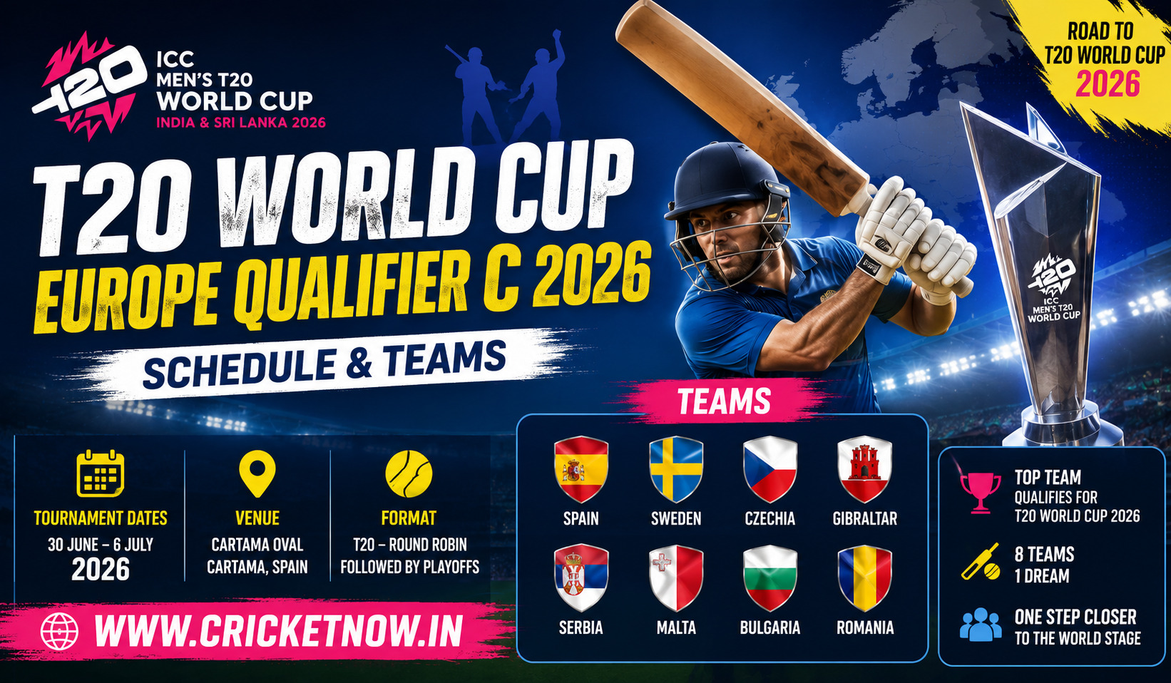 T20 World Cup Europe Qualifier C 2026 Schedule & Teams