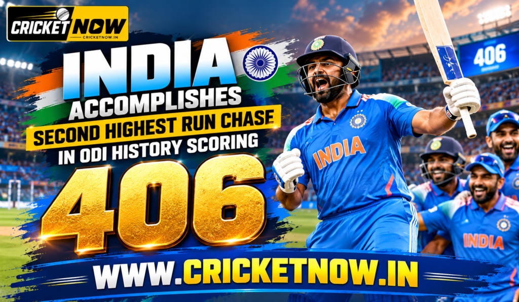 India Accomplishes Second Highest Run Chase in ODI History Scoring 406