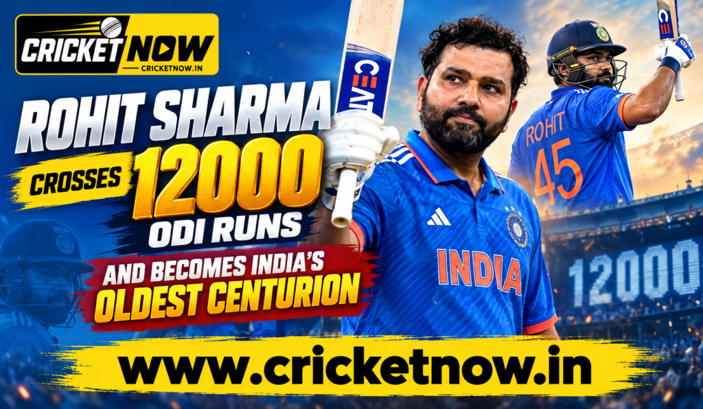 Rohit Sharma Crosses 12000 ODI Runs and Becomes India’s Oldest Centurion